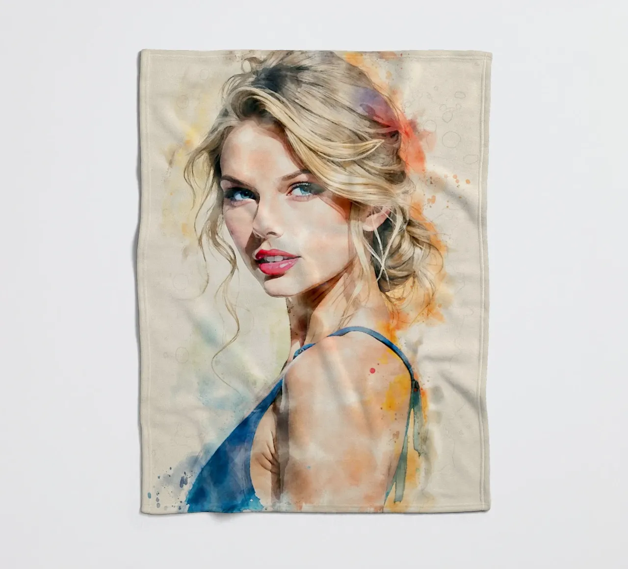 taylor swift in acquerello coperta in pile da ARTVI-SHOP