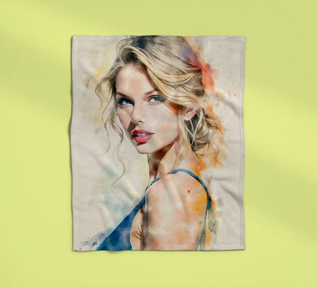 taylor swift in acquerello coperta in pile da ARTVI-SHOP