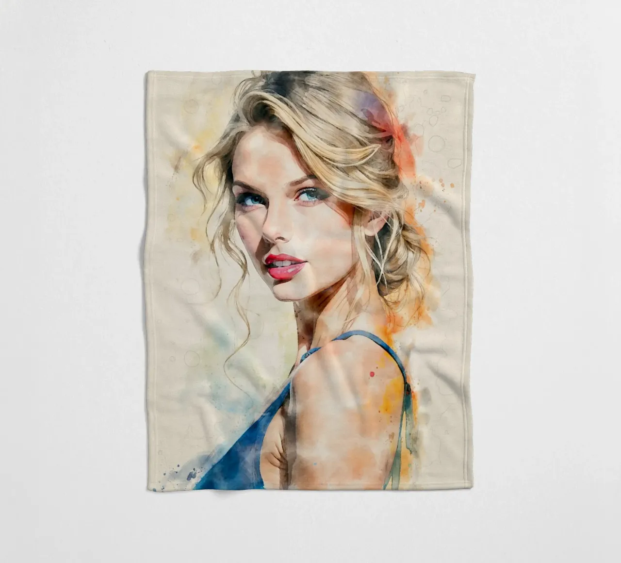 taylor swift in acquerello coperta in pile da ARTVI-SHOP