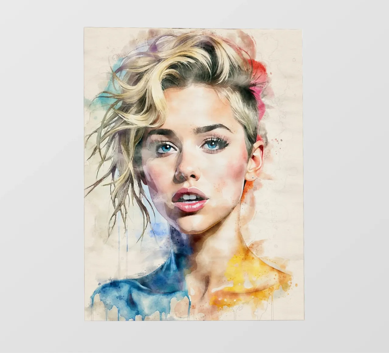 Miley Cyrus in acquerello pellicola backlit da ARTVI-SHOP
