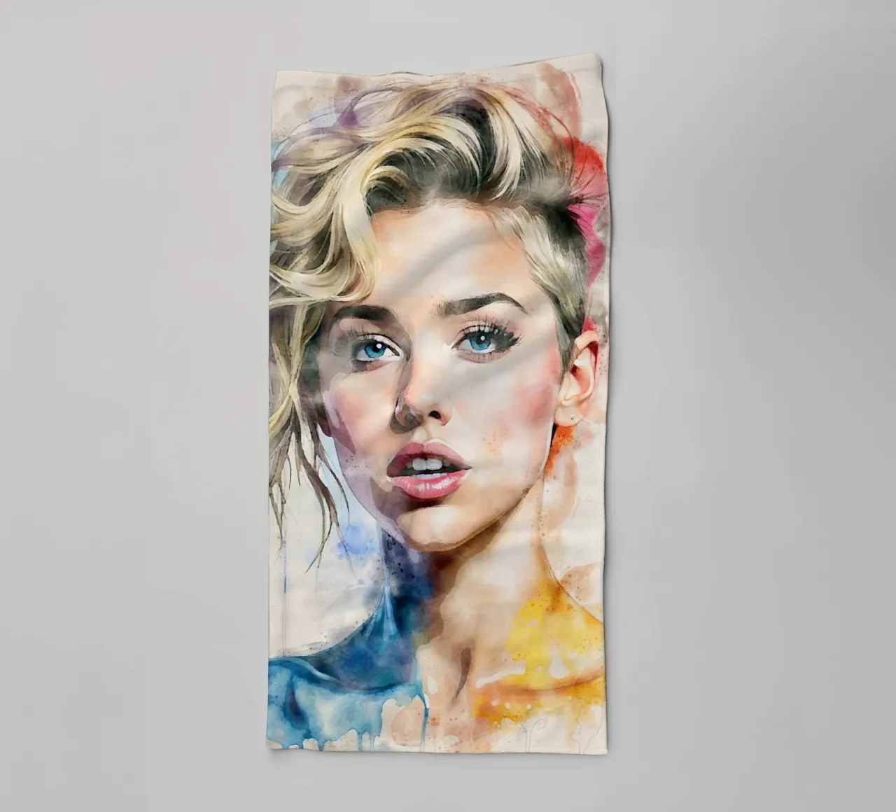 Miley Cyrus in acquerello asciugamano da bagno da ARTVI-SHOP