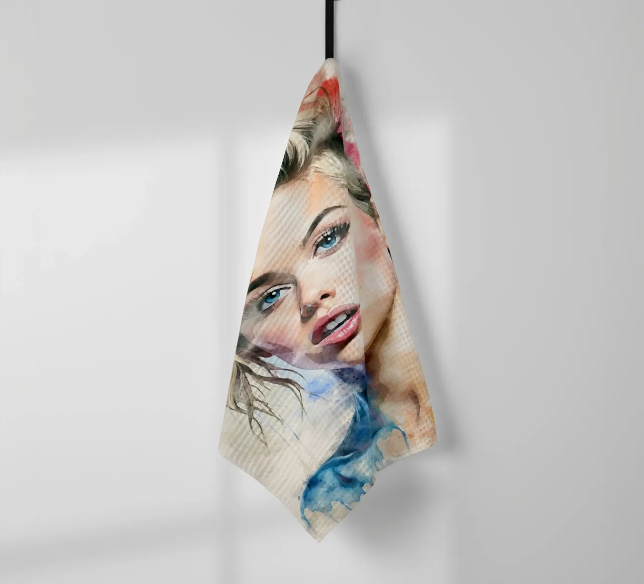 Miley Cyrus in acquerello canovaccio da cucina da ARTVI-SHOP