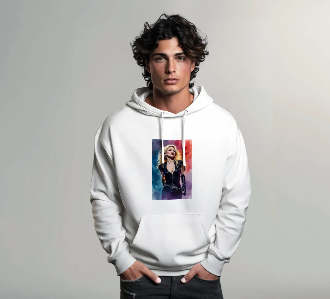 madonna in acquerello felpa con cappuccio da 🎁 ARTVI-SHOP