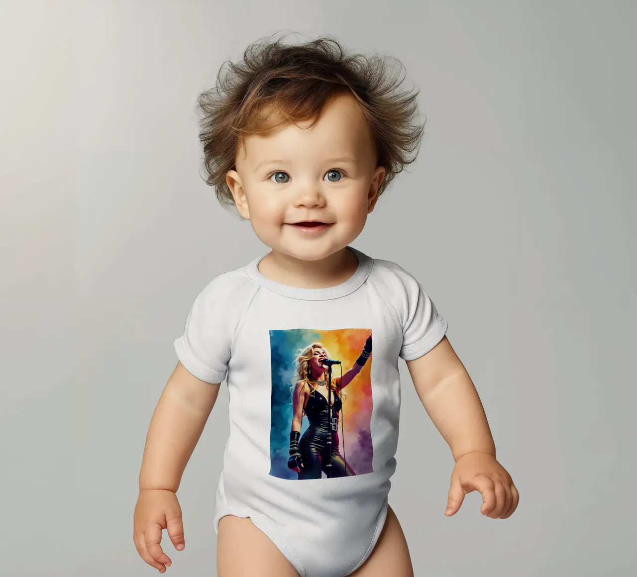 madonna in acquerello body neonato maniche corte da 🎁 ARTVI-SHOP