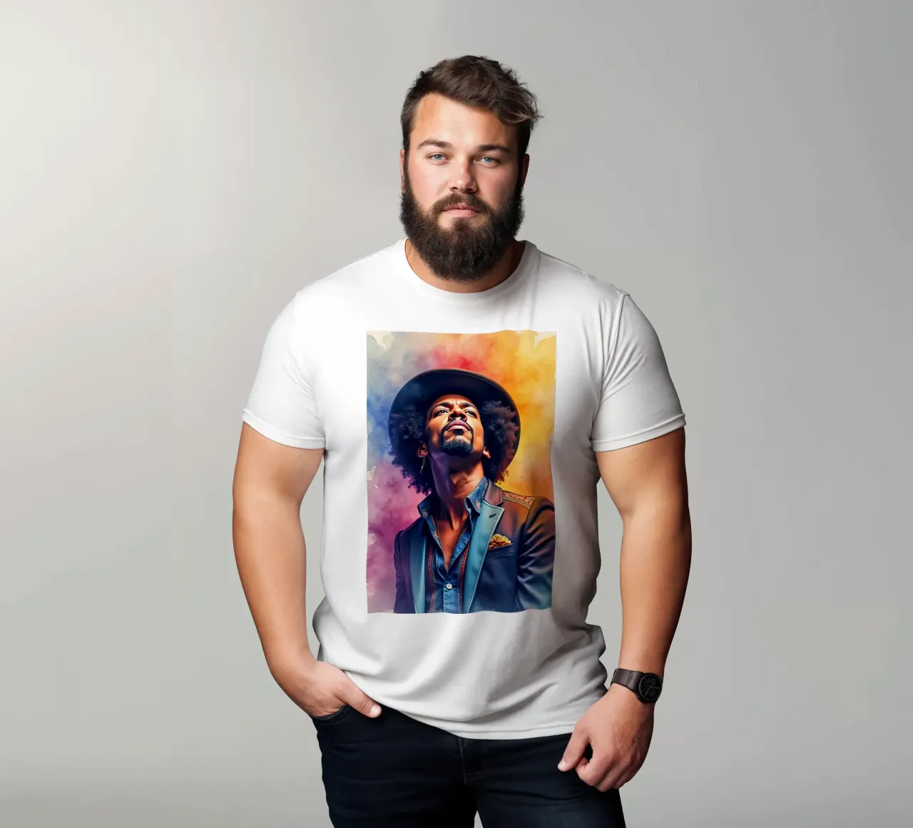 bruno mars in acquerello t-shirt da ARTVI-SHOP