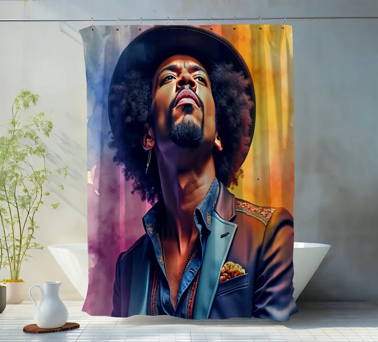 bruno mars in acquerello tenda da doccia da ARTVI-SHOP