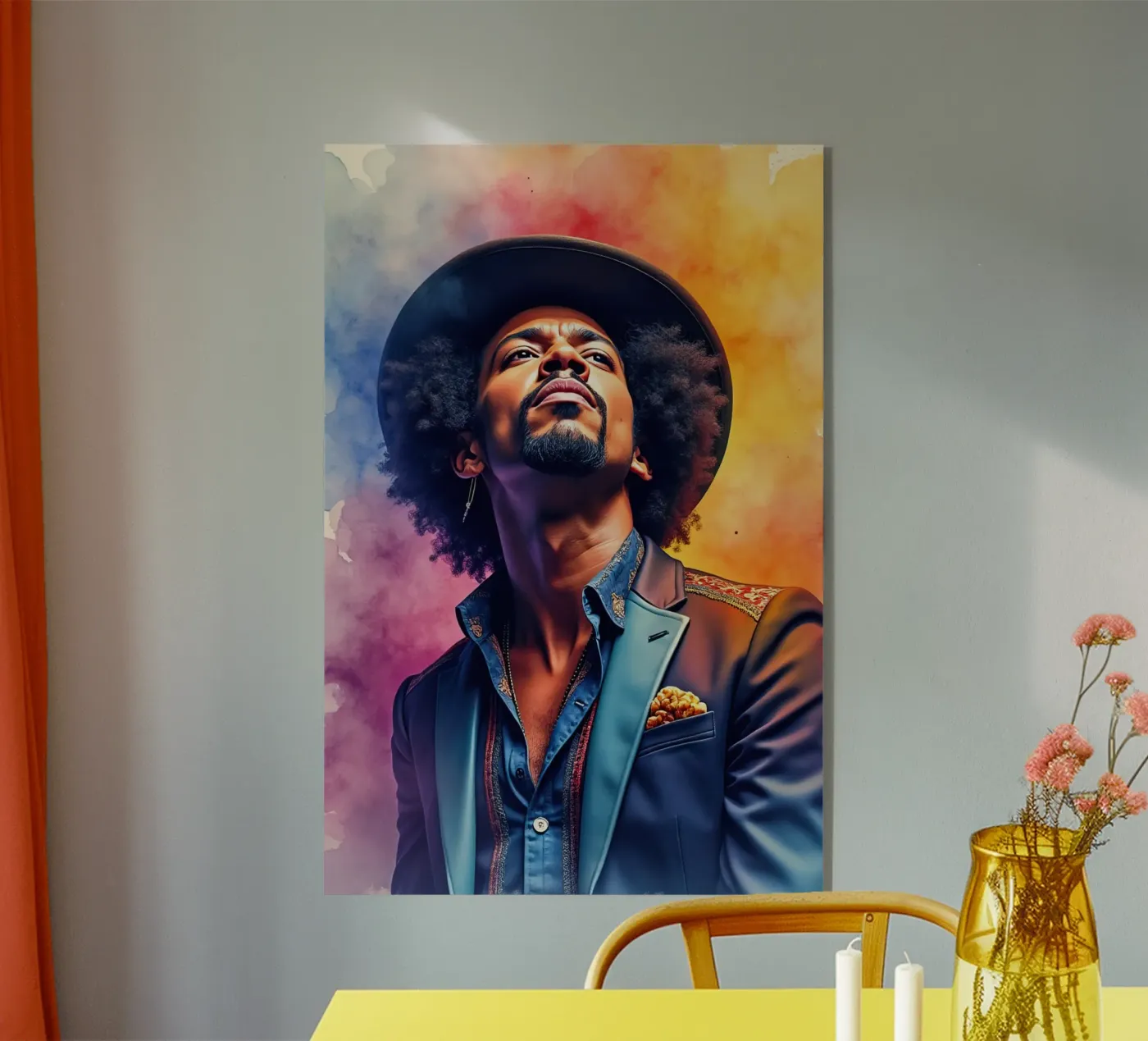 bruno mars in watercolor plexiglass da 🎁 NOBELART