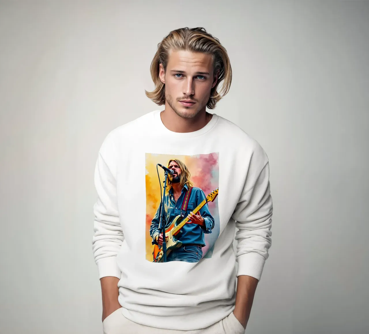 kurt kobain in acquerello felpa da ARTVI-SHOP