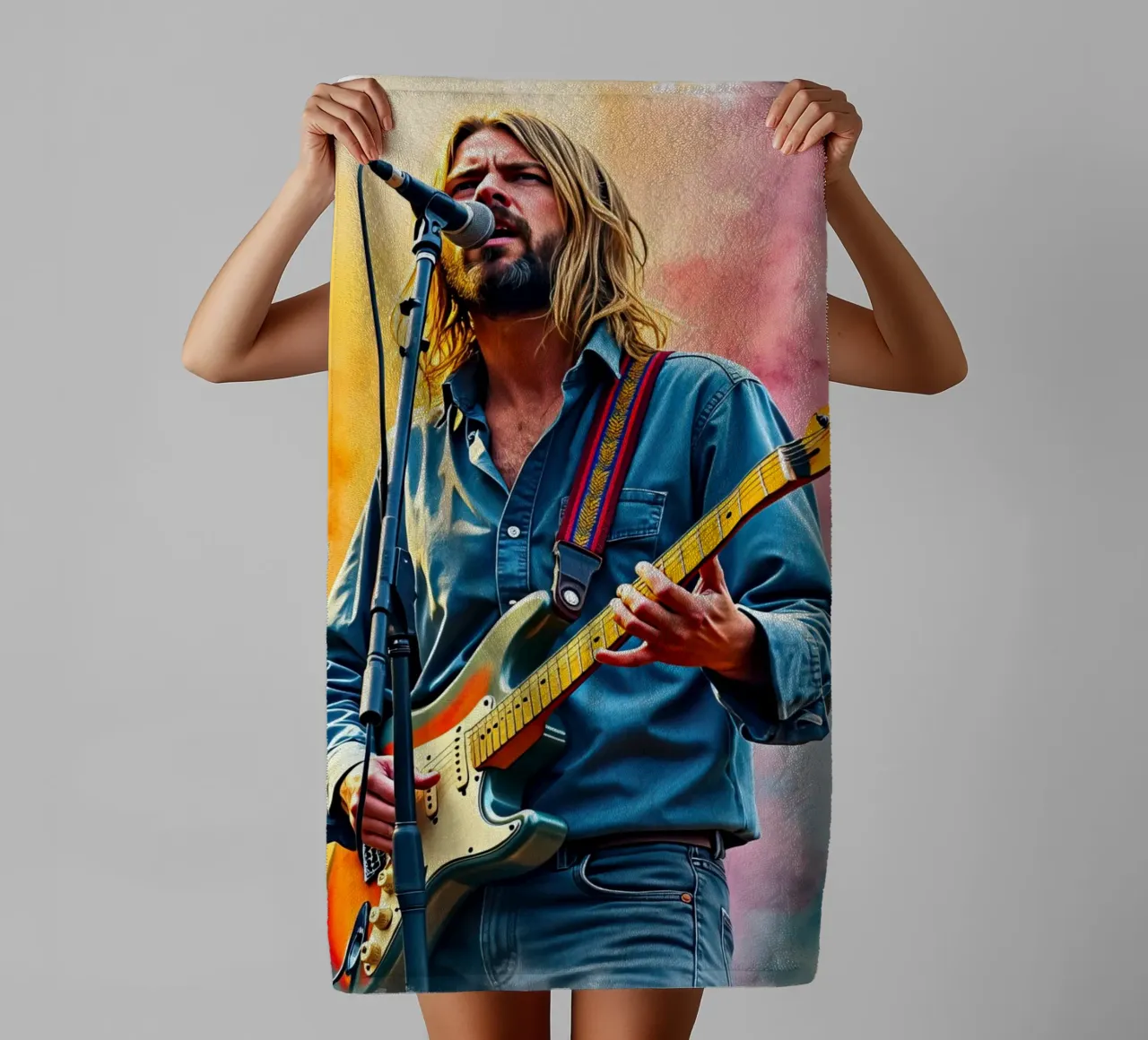 kurt kobain in acquerello asciugamano da bagno da 🎁 ARTVI-SHOP