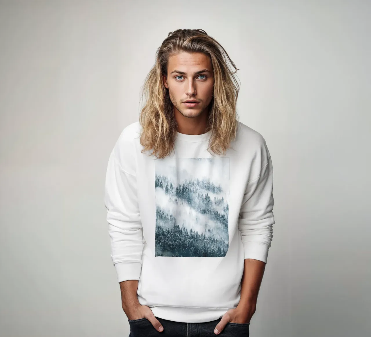 Foresta nuvolosa in inverno - arte naturale mistica felpa da Whole©
