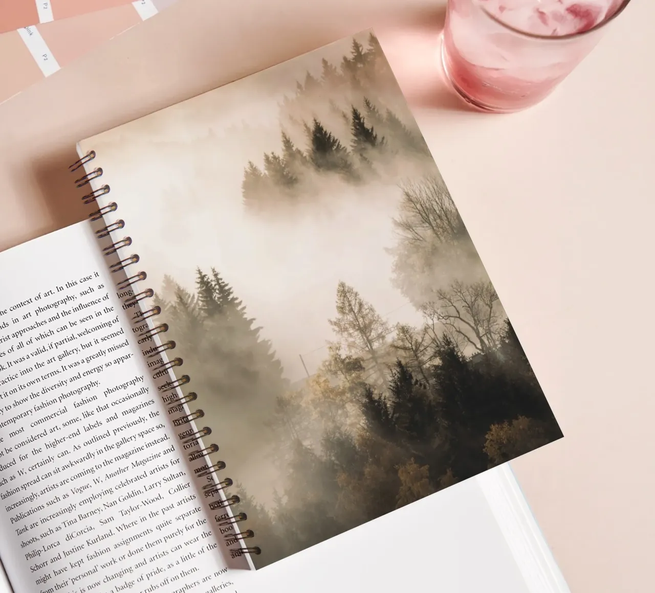 Cloud forest in autumn - Mystical forest atmosphere spiral notebook by Whole©