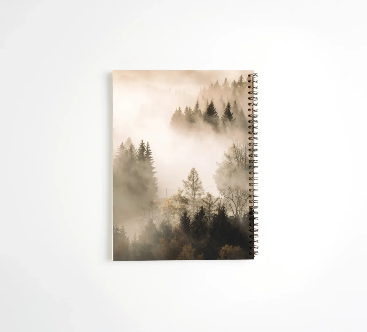 Cloud forest in autumn - Mystical forest atmosphere spiral notebook by Whole©
