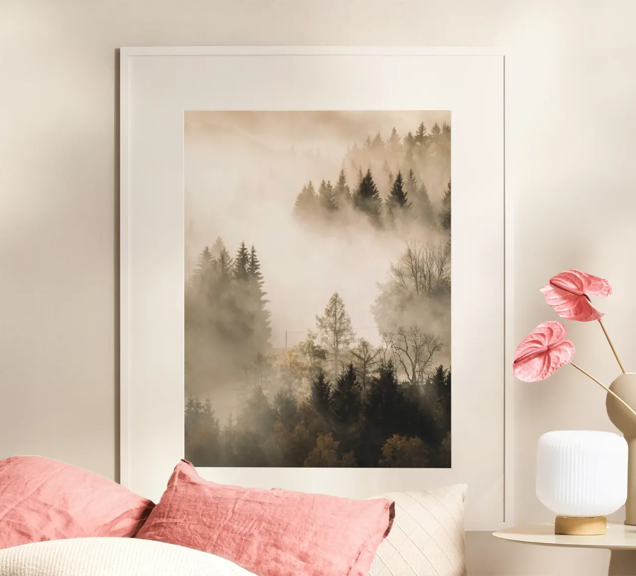 Foresta di nuvole in autunno - Atmosfera mistica della foresta poster da Whole©