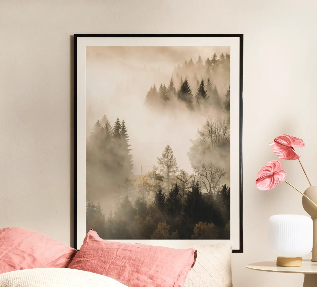 Foresta di nuvole in autunno - Atmosfera mistica della foresta poster da Whole©