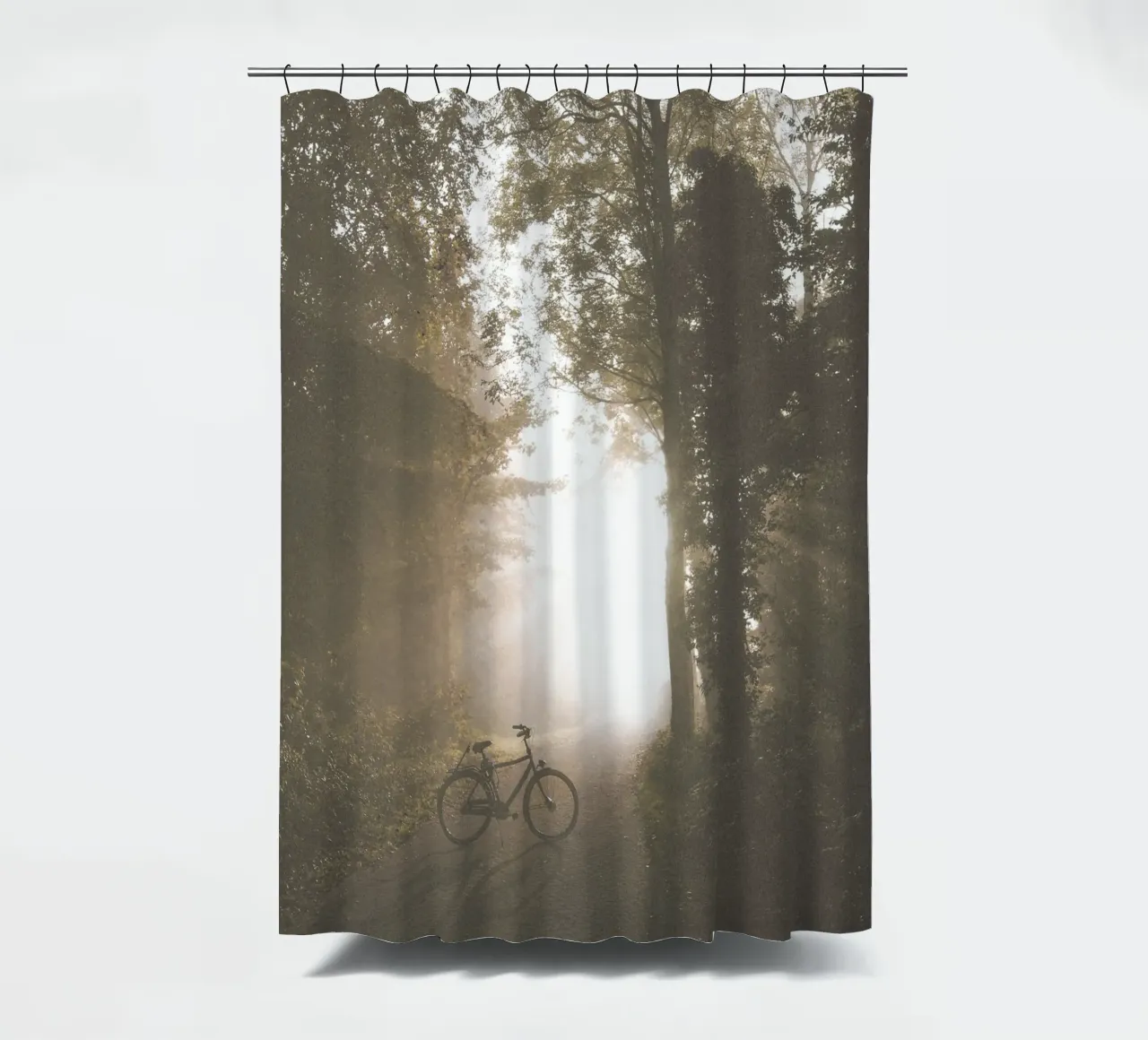 Sentiero forestale d'atmosfera - tranquillità nella luce del mattino tenda da doccia da Whole©