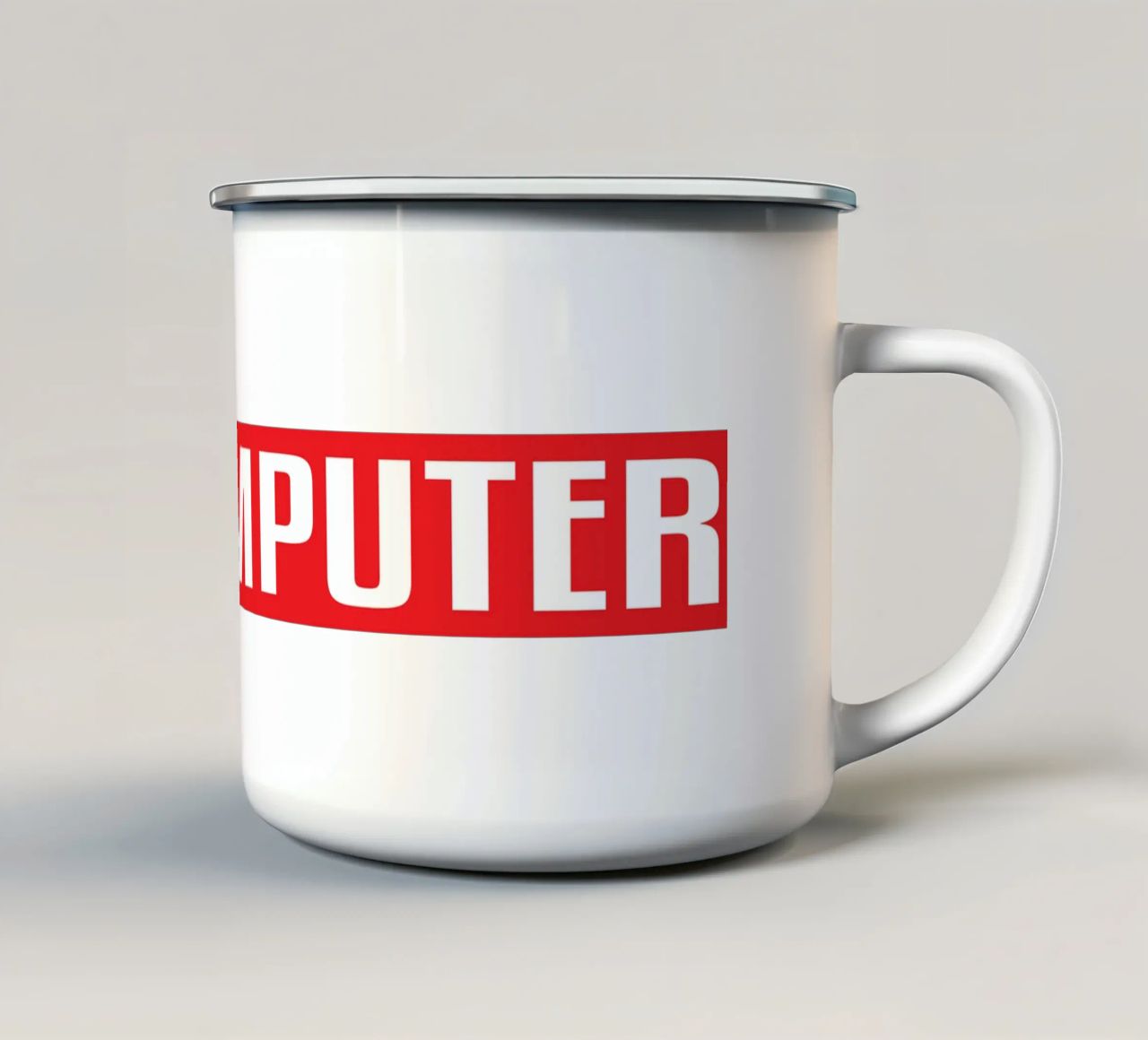 Ok Computer Kunst Design Emaille Tasse von theganduls
