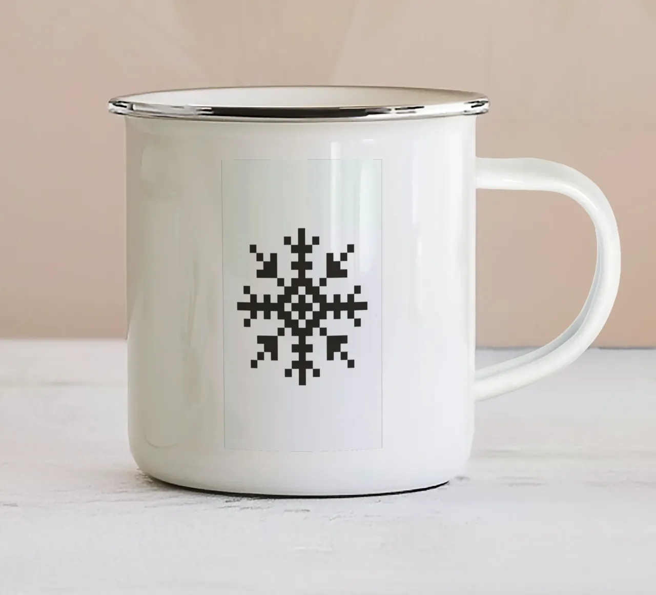 Black Snowflake 3 tazza in smalto da Studio One