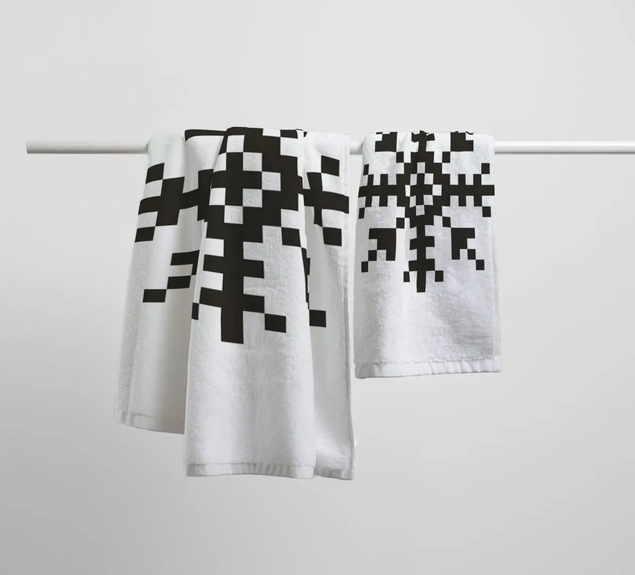 Black Snowflake 3 asciugamano da bagno da Studio One
