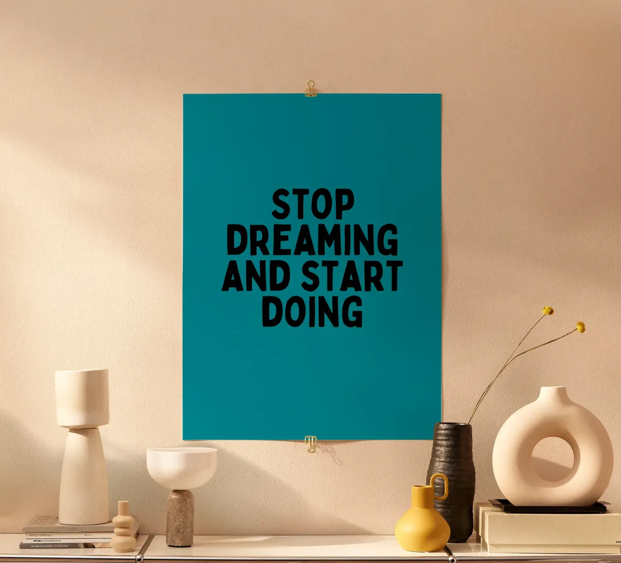 Arrêtez de rêver et commencez à faire - Citation Motivation Art hahnemühle de inspirational quote