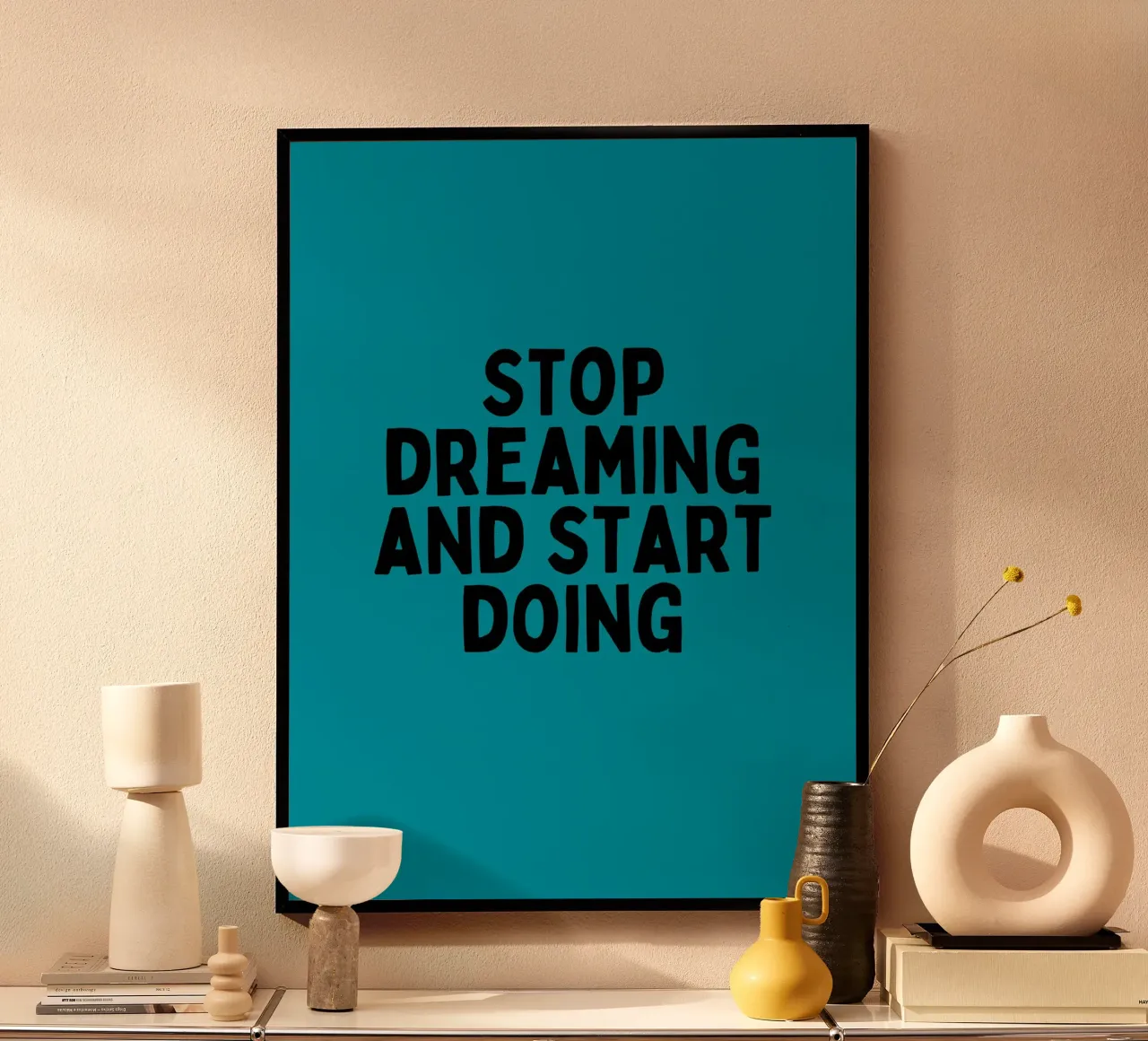 Arrêtez de rêver et commencez à faire - Citation Motivation Art hahnemühle de inspirational quote