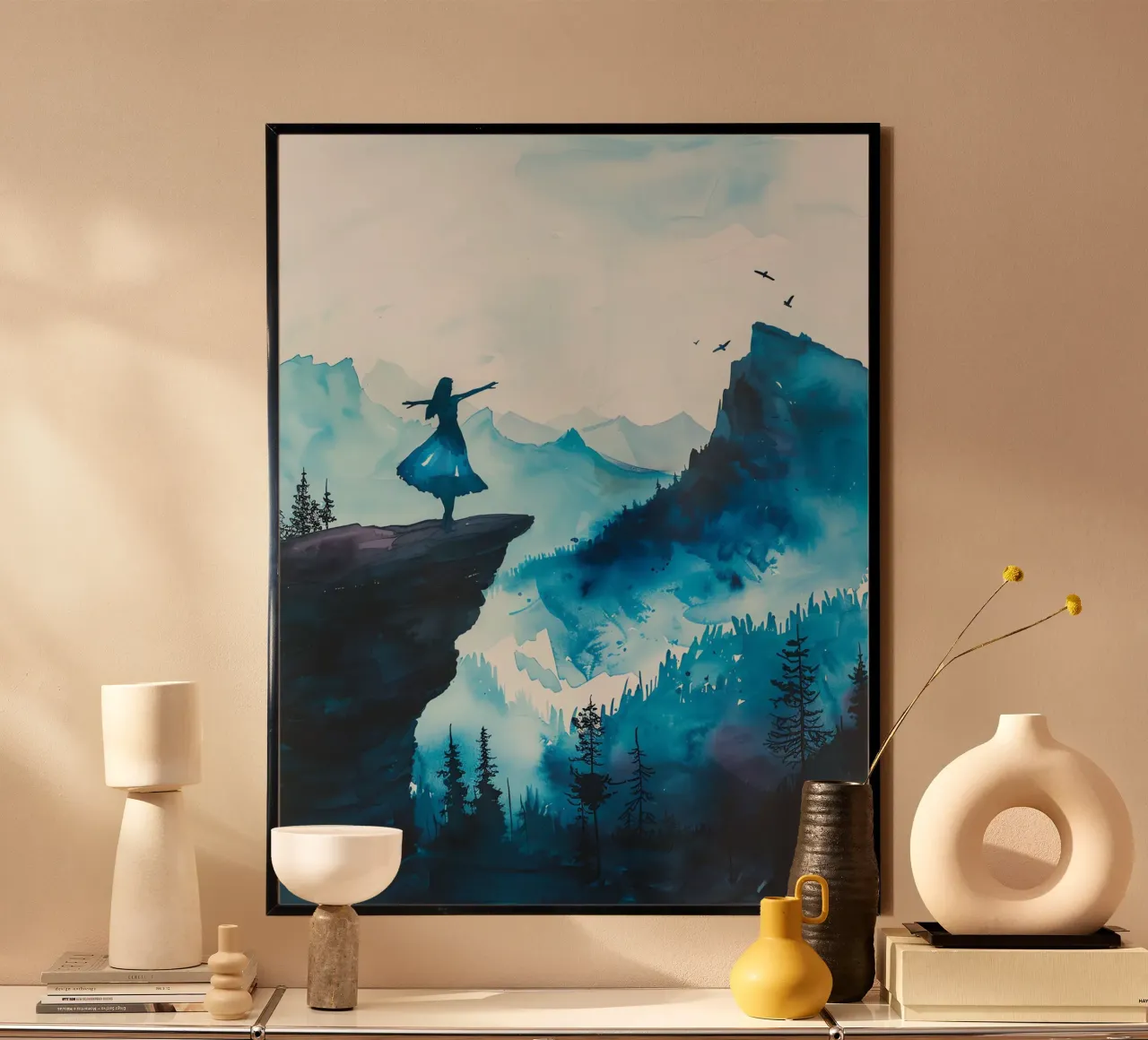 Sacred Mountain: the serenity of the summits poster by Théïa's Fantasia World