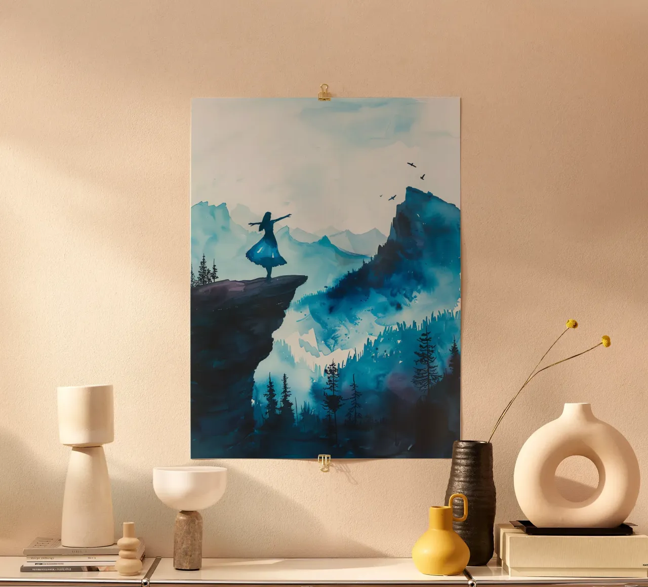 Sacred Mountain: the serenity of the summits poster by Théïa's Fantasia World