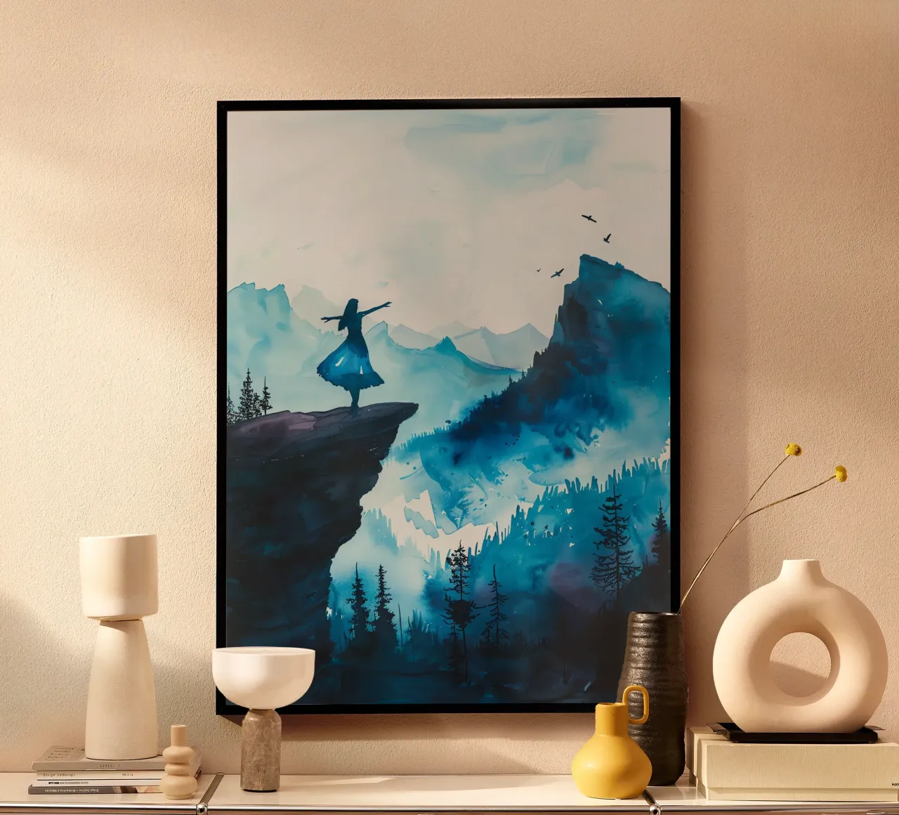 Sacred Mountain: the serenity of the summits poster by Théïa's Fantasia World