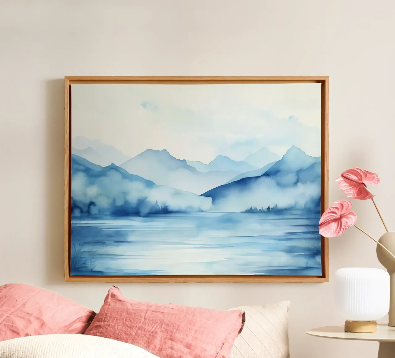Heilige berg: de sereniteit van de toppen canvas van Théïa's Fantasia World