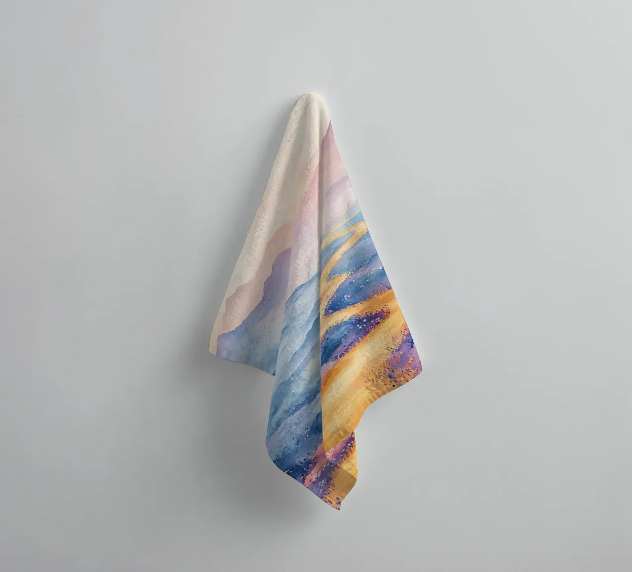 Path to the Sacred Mountain: the serenity of the summits towel by Théïa's Fantasia World