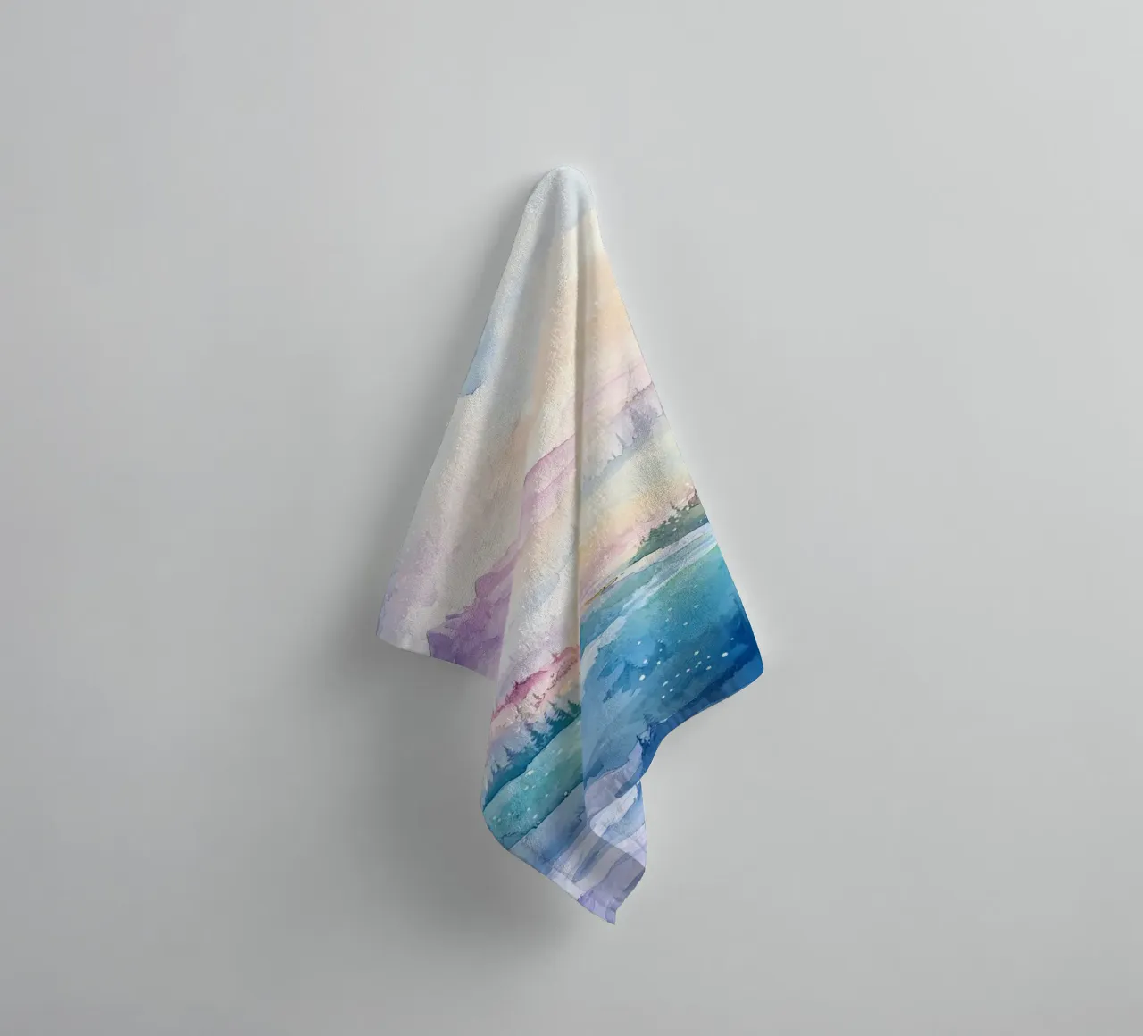 Sacred Mountain: the serenity of the summits towel by Théïa's Fantasia World