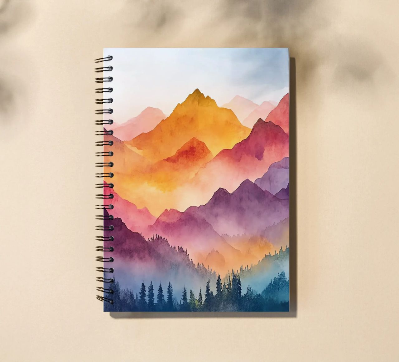 Sacred Mountain: the serenity of the summits spiral notebook by Théïa's Fantasia World