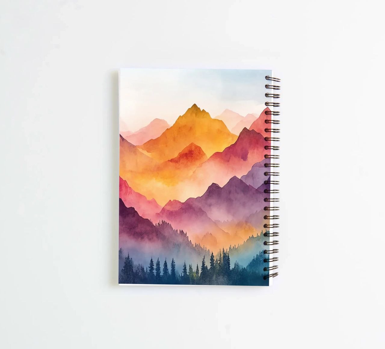 Sacred Mountain: the serenity of the summits spiral notebook by Théïa's Fantasia World