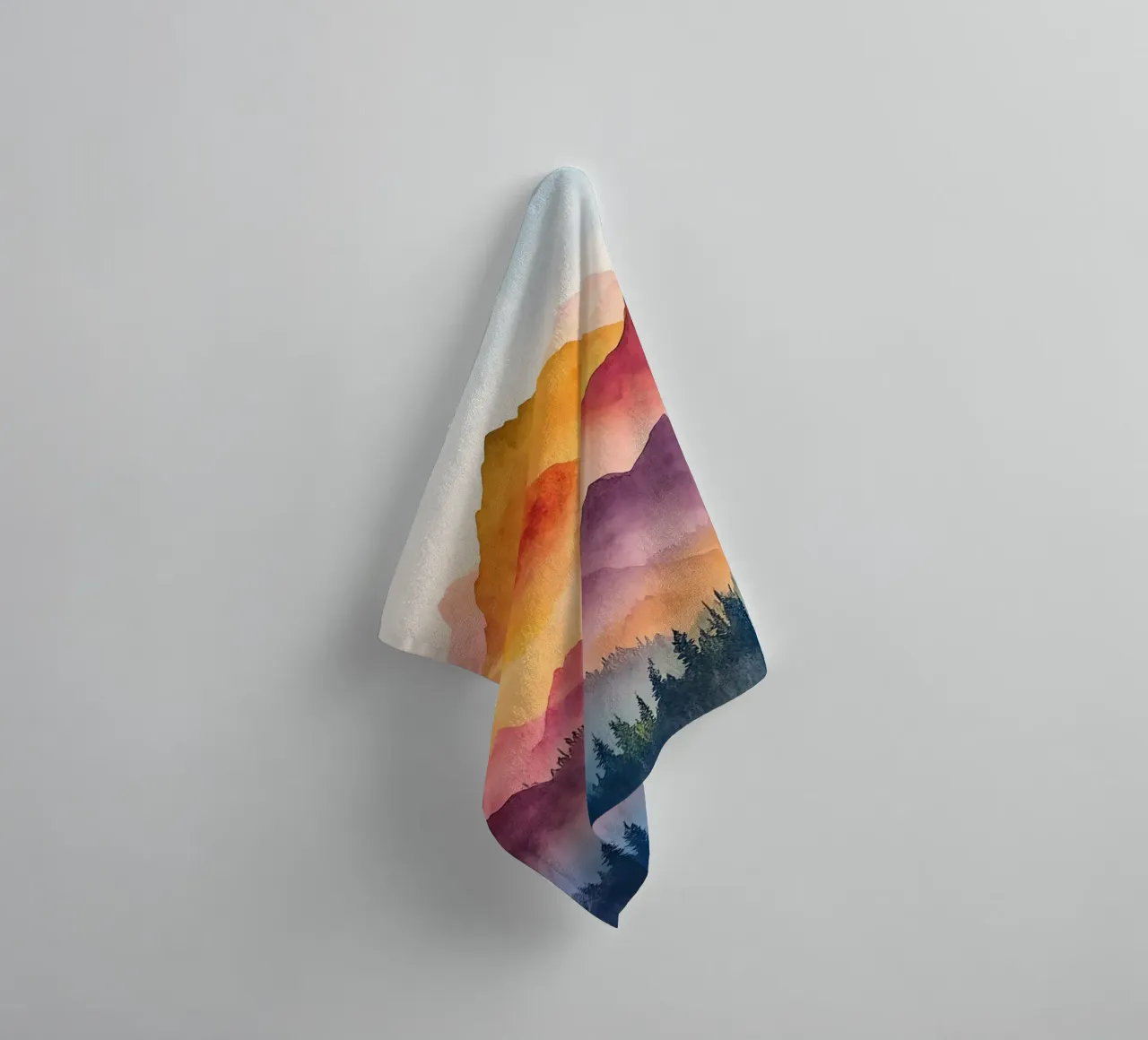 Sacred Mountain: the serenity of the summits towel by Théïa's Fantasia World