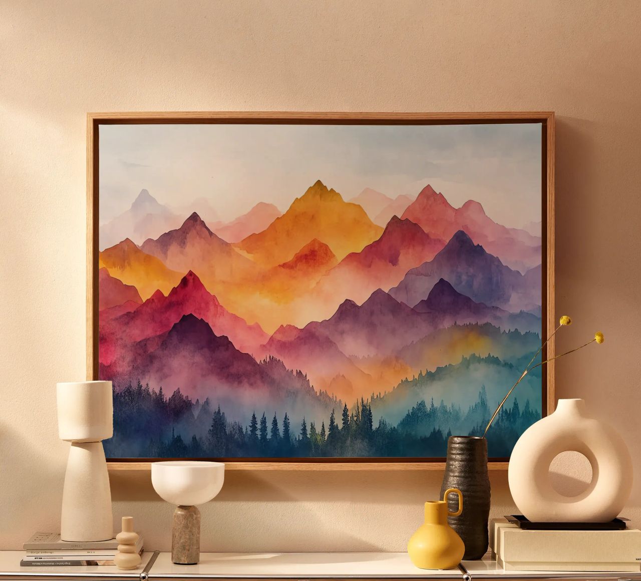 Sacred Mountain: the serenity of the summits canvas by Théïa's Fantasia World
