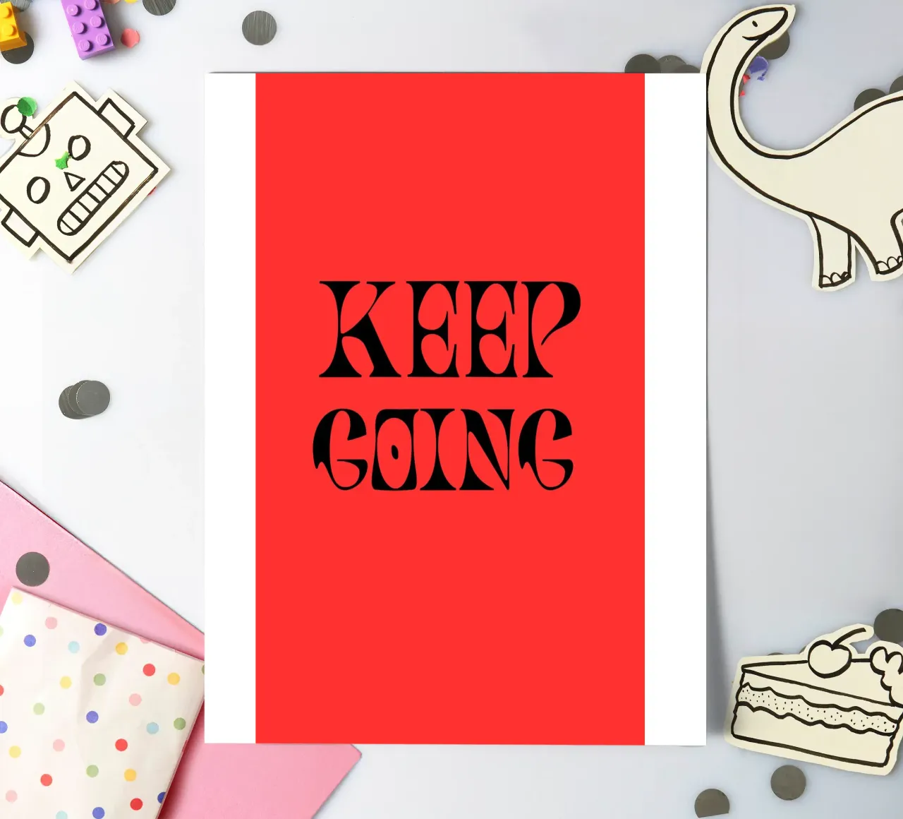 Continuez à avancer, continuez à grandir - Citation Motivationnelle Art planche autocollant de inspirational quote