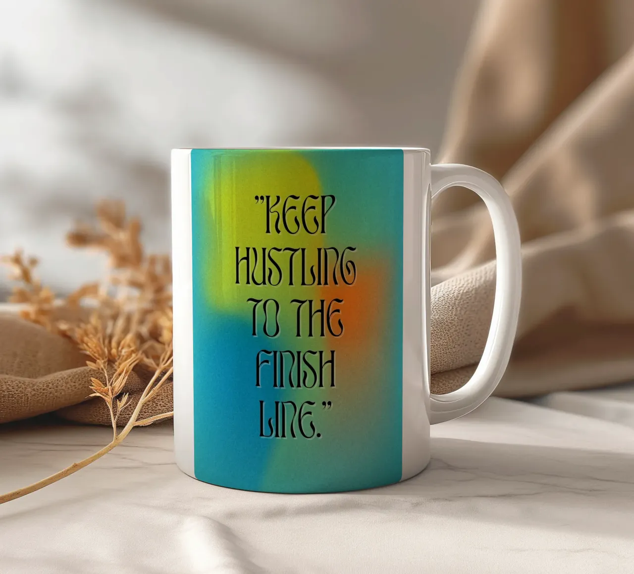 Continuare a lottare fino al traguardo - Citazioni d'arte motivazionali tazza in ceramica da inspirational quote