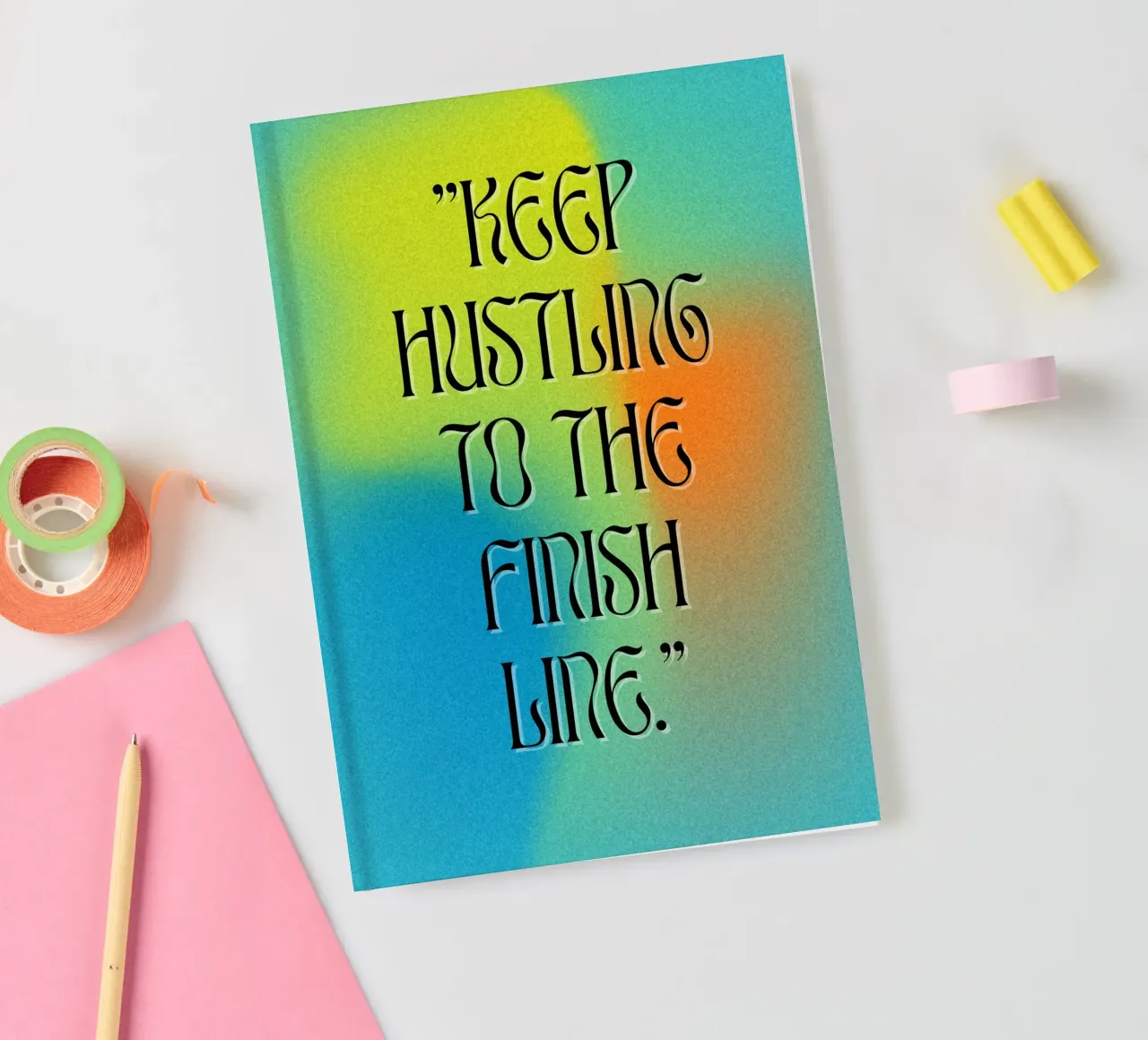 Continuez à vous battre jusqu'à la ligne d'arrivée - Citation de Motivation Art carnet de notes de inspirational quote