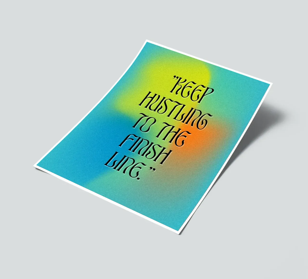 Keep Hustling to the Finish Line - Motivational Quote Art sticker sheet by inspirational quote