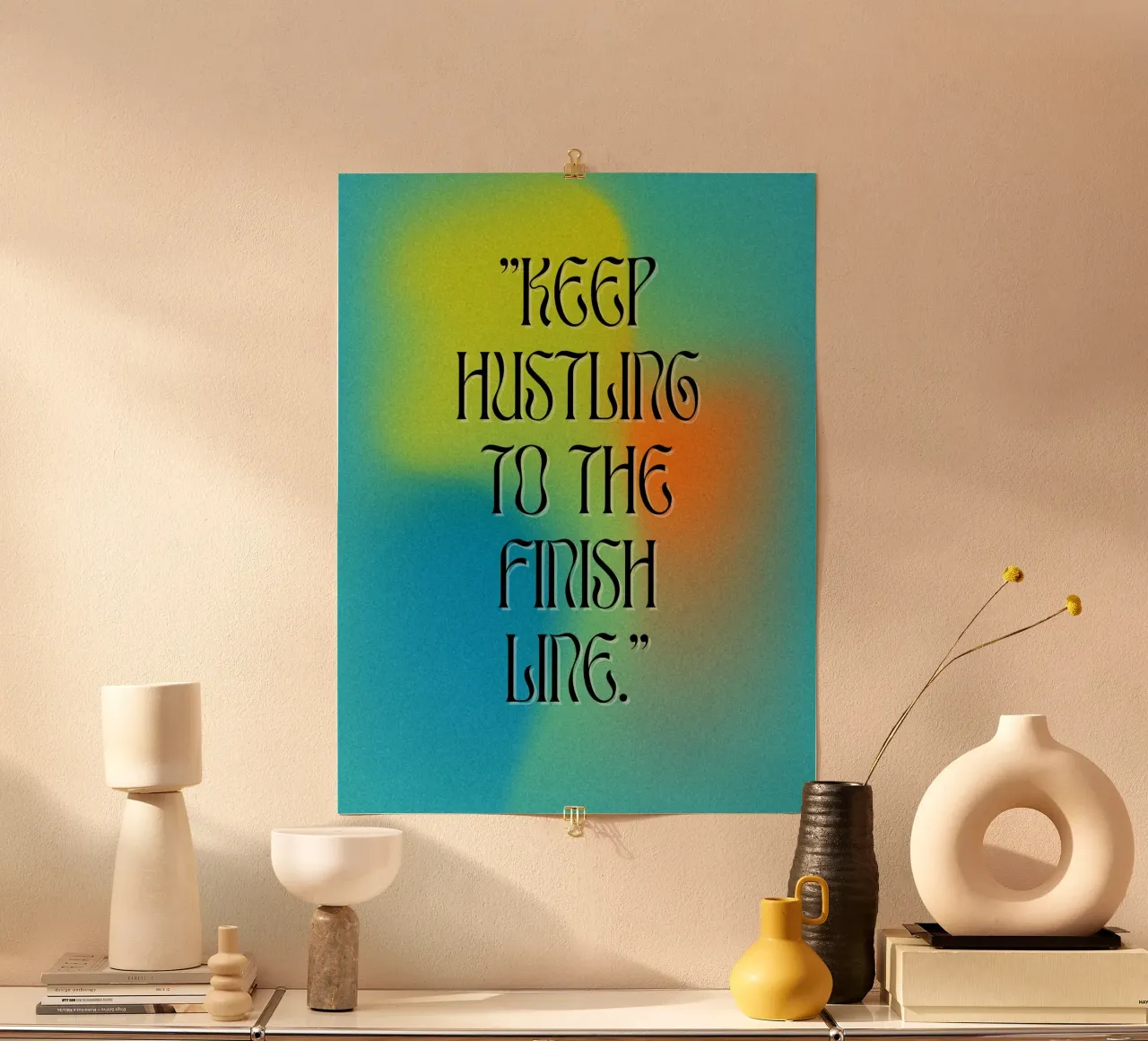 Continuez à vous battre jusqu'à la ligne d'arrivée - Citation de Motivation Art hahnemühle de inspirational quote