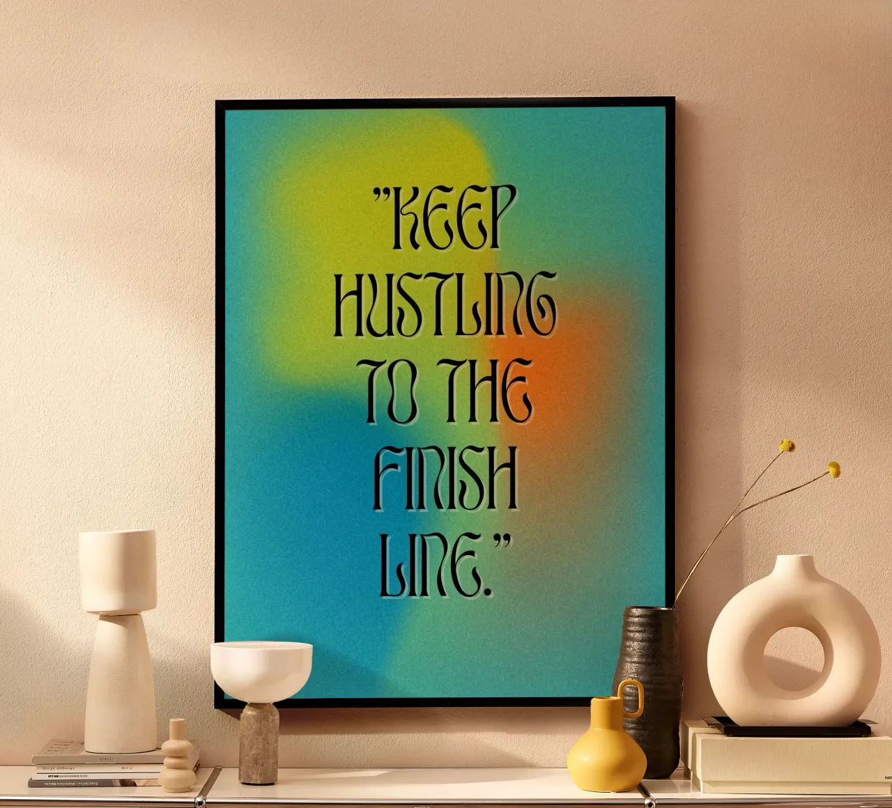 Continuez à vous battre jusqu'à la ligne d'arrivée - Citation de Motivation Art hahnemühle de inspirational quote