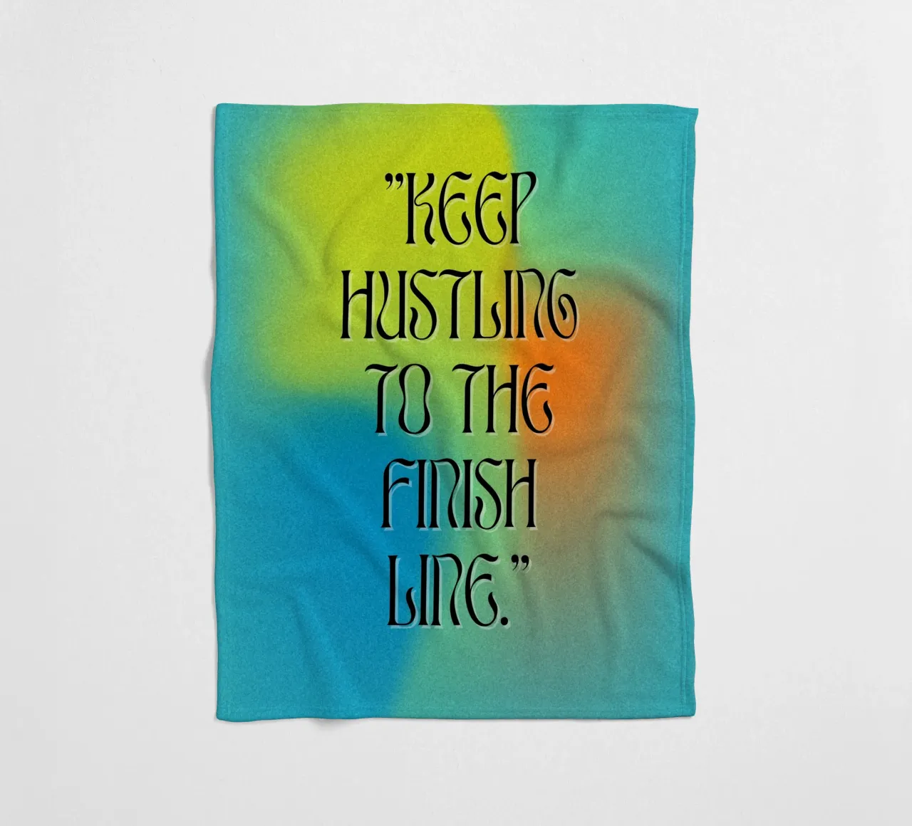 Keep Hustling to the Finish Line - Motivational Quote Art fleece blanket by inspirational quote