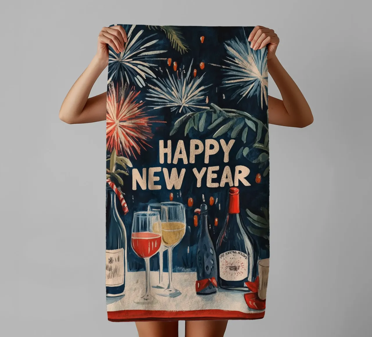 Happy New Year asciugamano da bagno da treechild