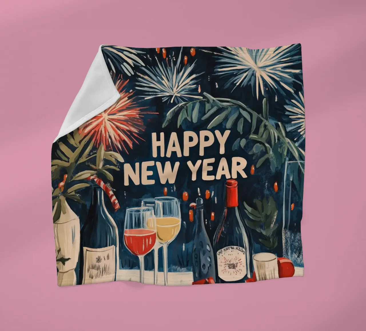 Happy New Year coperta in pile da treechild