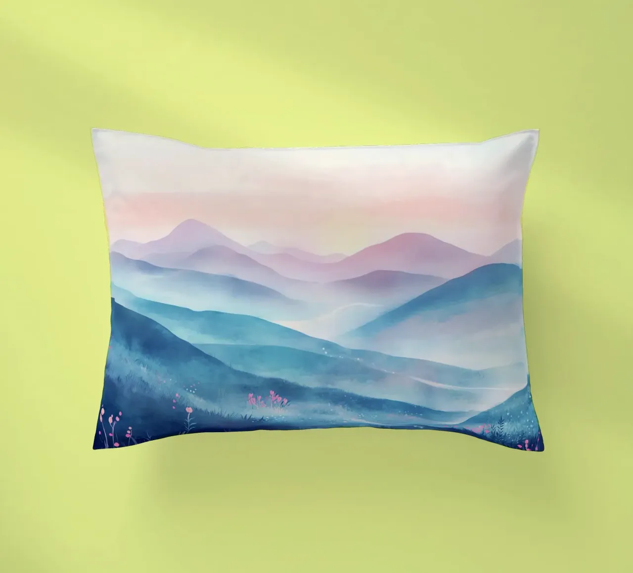 Sacred Mountain: the serenity of the summits decorative cushion by Théïa's Fantasia World