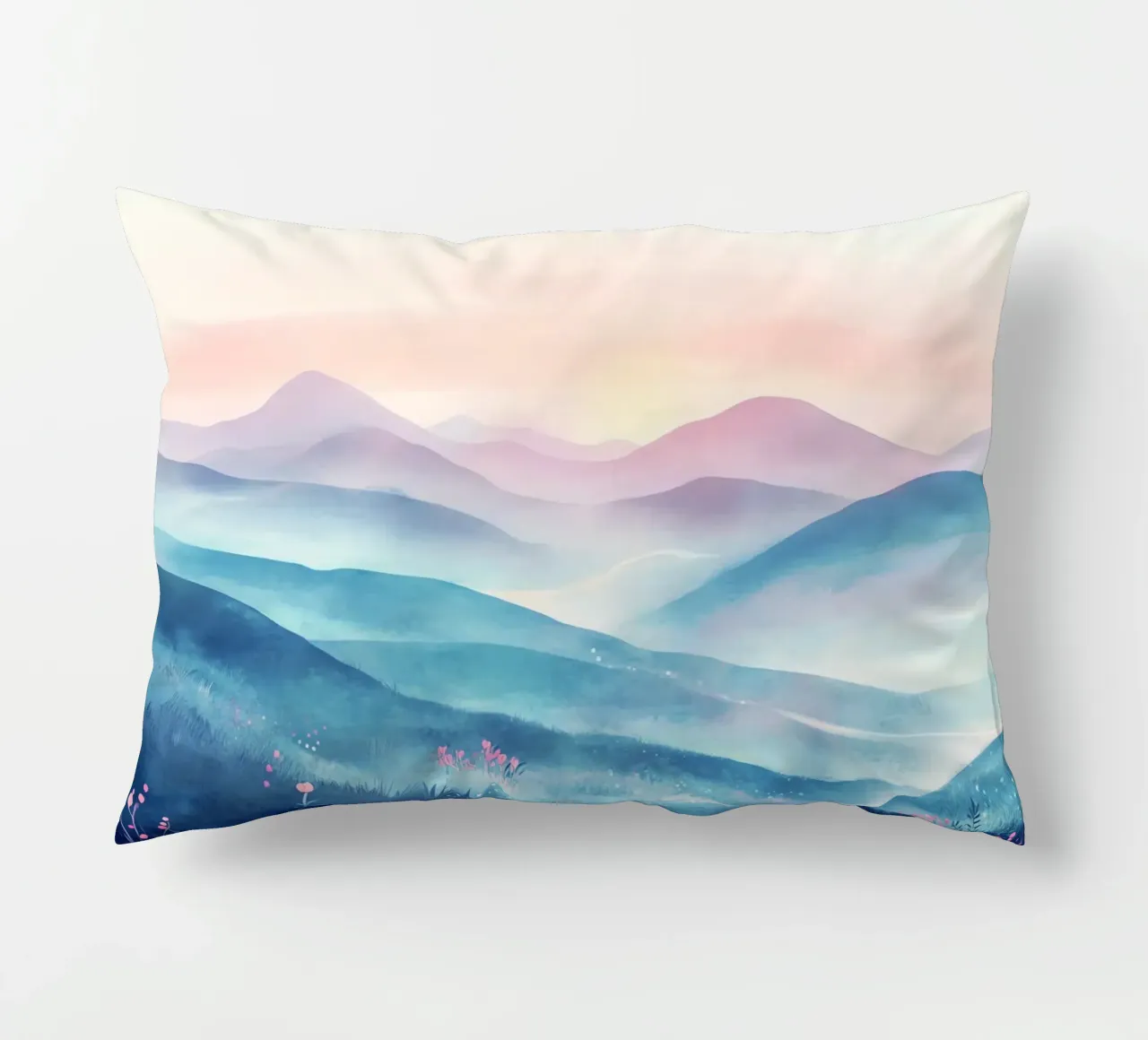 Sacred Mountain: the serenity of the summits decorative cushion by Théïa's Fantasia World