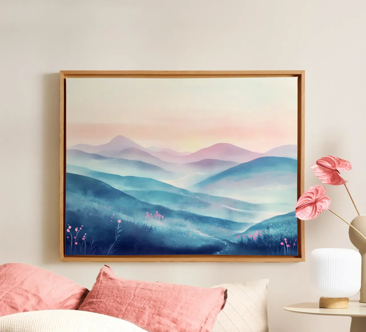 Sacred Mountain: the serenity of the summits canvas by Théïa's Fantasia World