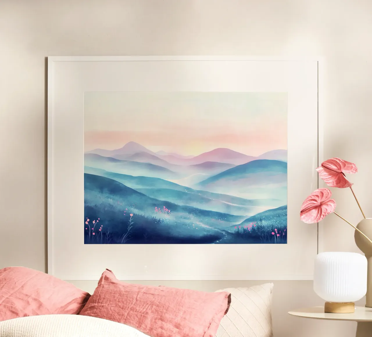Sacred Mountain: the serenity of the summits poster by Théïa's Fantasia World