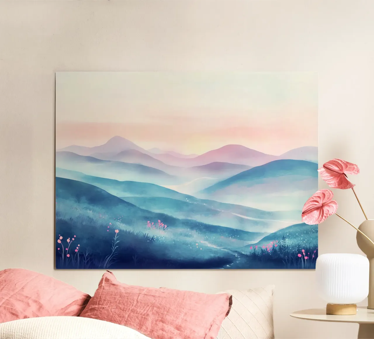 Sacred Mountain: the serenity of the summits poster by Théïa's Fantasia World