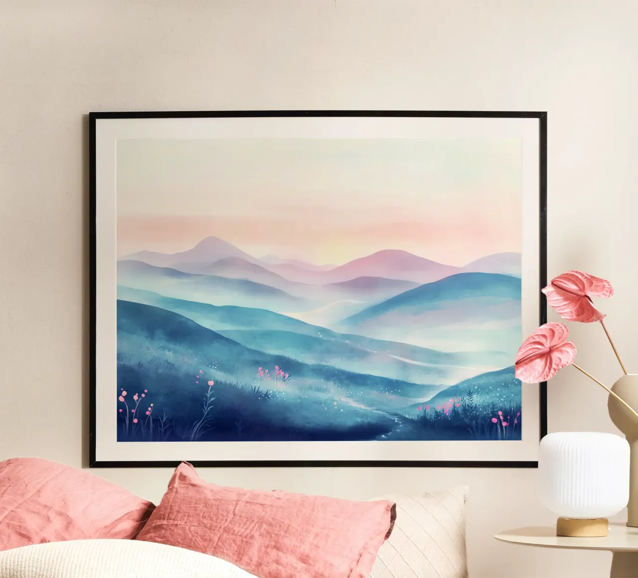 Sacred Mountain: the serenity of the summits poster by Théïa's Fantasia World