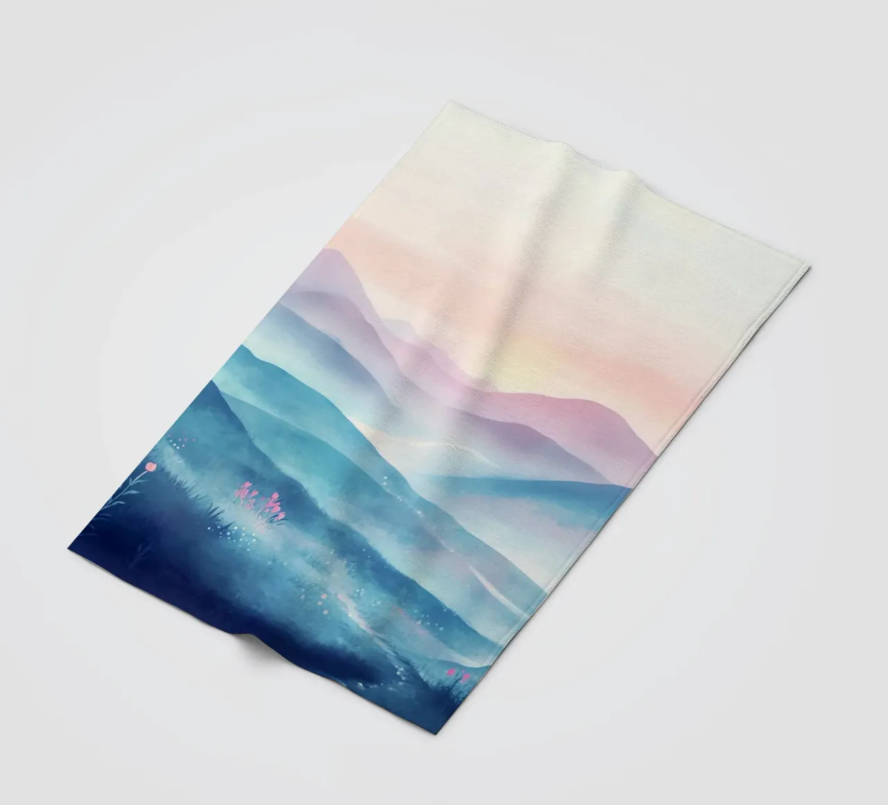 Sacred Mountain: the serenity of the summits fleece blanket by Théïa's Fantasia World